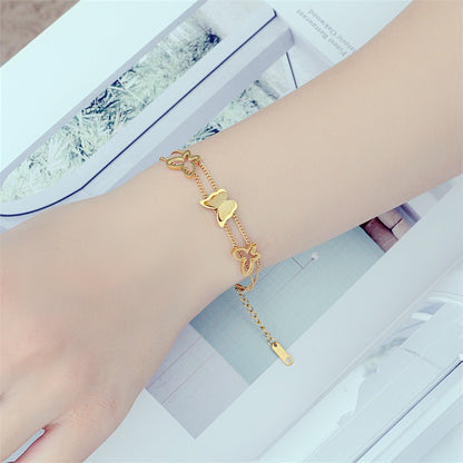 light luxury fashion titanium steel butterfly bracelet